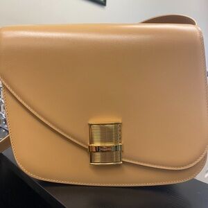 Salvatore Ferragamo Tan Crossbody Bag with Gold Accent
